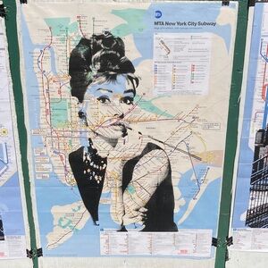 Original New York City Subway Map Artwork - Audrey Hapburn
